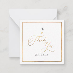 PixDezines Faux Gold Classic Thank You Note Card