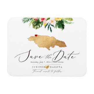 PixDezines Faux Gold Jamaïque Carte Magnet