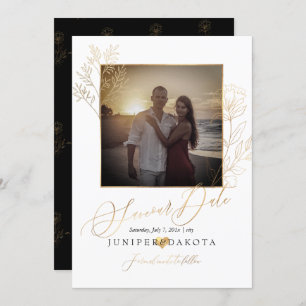 PixDezines Faux Gold Lisianthus+Delicate Branch Invitation