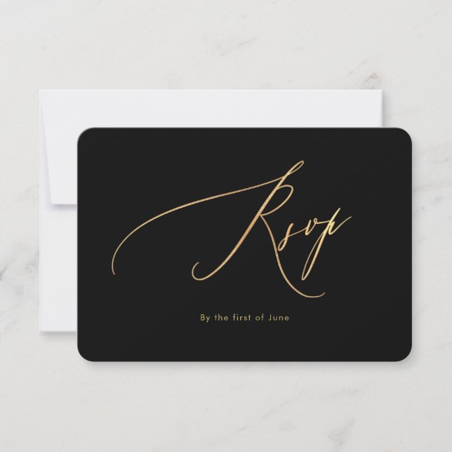 PixDezines Faux Gold Luxe Réponse de calligraphie (Devant)