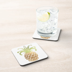 PixDezines Faux Gold Pineapple/DIY background Coaster