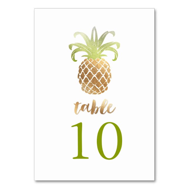 PixDezines Faux Gold Pineapples/Table Cards (Front)