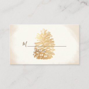 PixDezines Faux Gold Pinecone Cartes de visite
