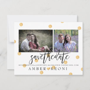 PixDezines Faux Gold Polka Dots Save the Date