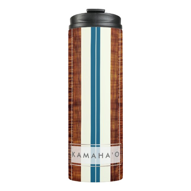PixDezines Faux Koa Wood Longboard Thermal Tumbler (Front)