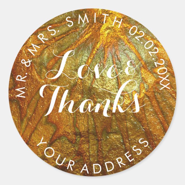 PixDezines FAUX METALLIC GOLD Classic Round Sticker (Front)