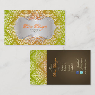 PixDezines Faux Pearl Étienne Damask Business Card