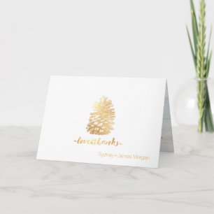 PixDezines faux pinecones or merci cartes