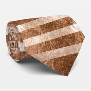 PixDezines faux pink champagne/copper foil Tie
