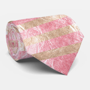PixDezines faux pink champagne/strawberry foil Tie