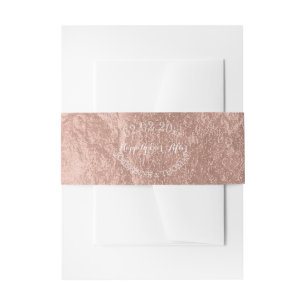 PixDezines Faux Rose Gold Foil Invitation Belly Band