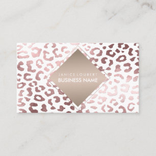 PixDezines Faux Rose Gold Leopard Spots Business Card