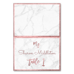PixDezines Faux Rose Gold Marble/Table Card