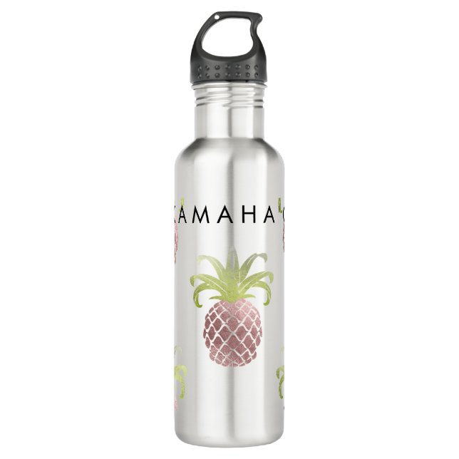 PixDezines Faux Rose Gold Pineapples 710 Ml Water Bottle (Front)