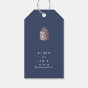 PixDezines Faux Rose Gold Pinecones DIY Background Gift Tags
