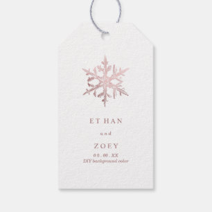 PixDezines Faux Rose Gold Snowflakes/ThankYou Gift Tags