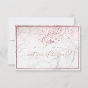 PixDezines Faux Rose Gold Will You Be Matron Invitation
