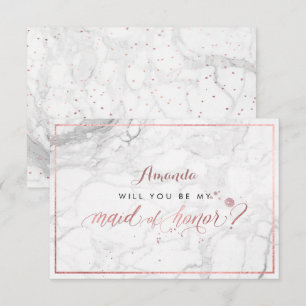 PixDezines Faux Rose Gold Will You Maid of Honour Invitation