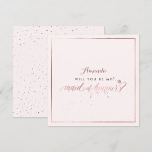 PixDezines Faux Rose Gold Will You Maid of Honour Invitation