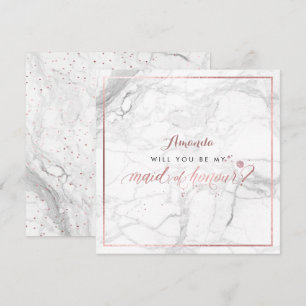 PixDezines Faux Rose Gold Will You Maid of Honour Invitation