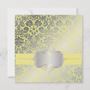 PixDezines FAUX SILVER DESIRE/DIY background/lemon Invitation