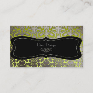 PixDezines faux silver flora damask/diy colour Business Card