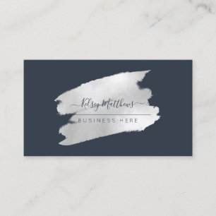 PixDezines Faux Silver H2 Brushed Business Card