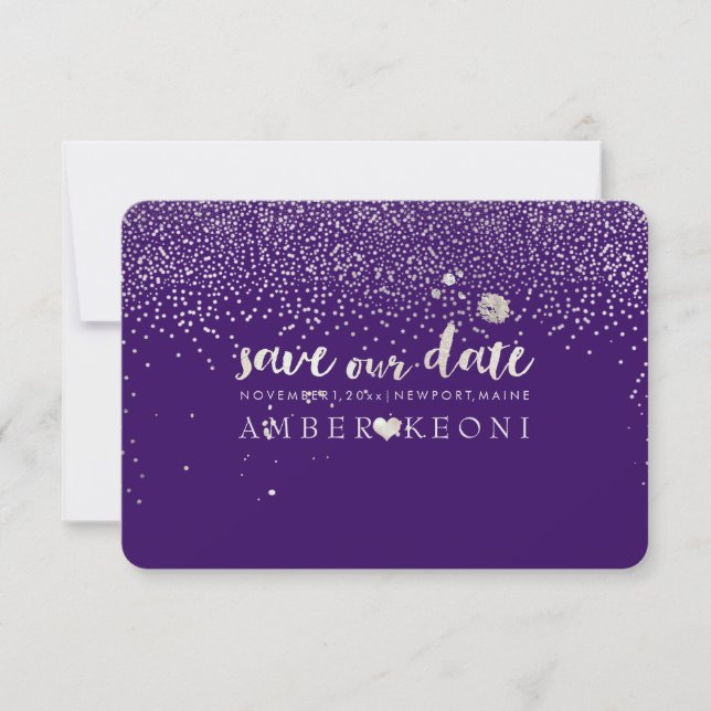 PixDezines Faux Silver/Save Date/DIY Colour Save The Date (Front)