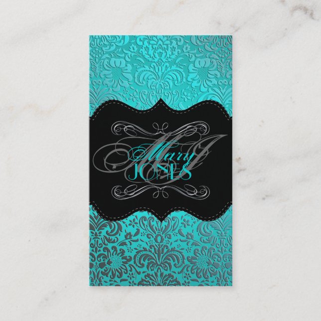 PixDezines Fidora Vintage Damask Business Card (Front)