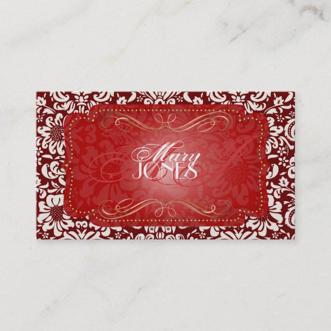 PixDezines Fidora Vintage Damask Business Card (Front)