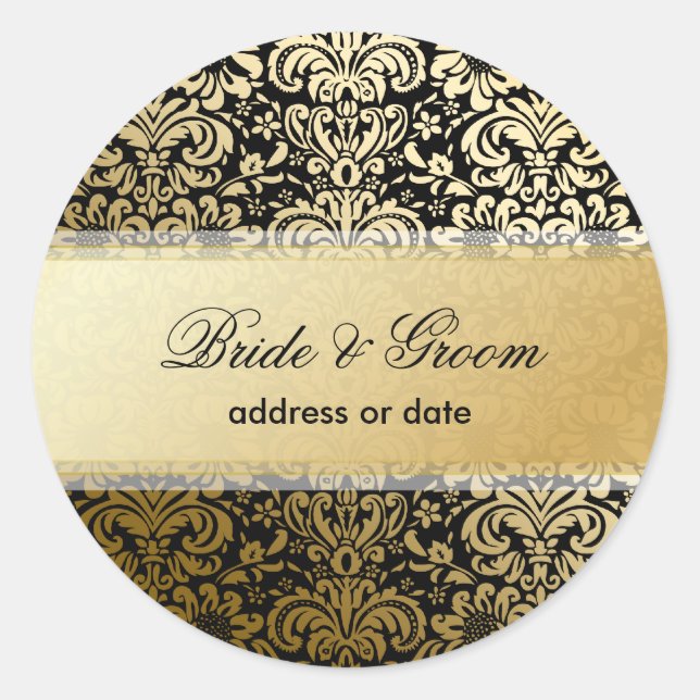 PixDezines Fidora Vintage Damask Classic Round Sticker (Front)