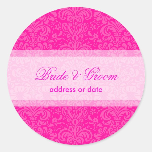 PixDezines Fidora Vintage Damask Classic Round Sticker (Front)