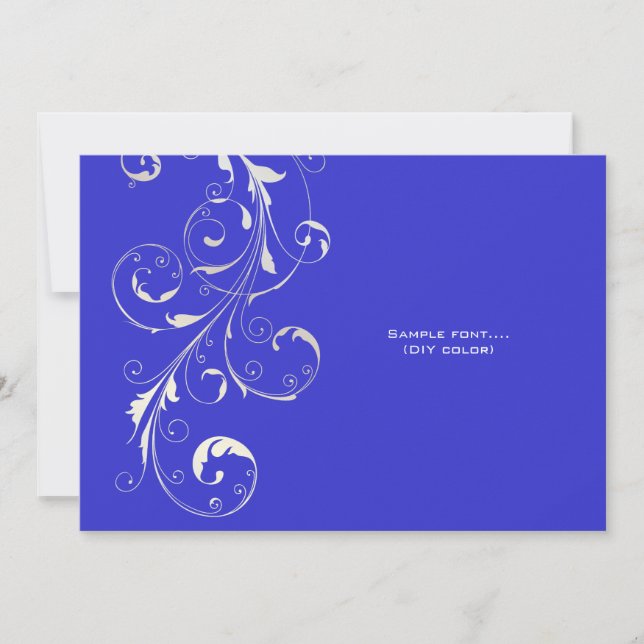 PixDezines filigree swirls/diy colours, blue Invitation (Front)