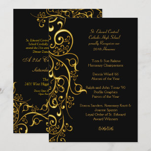 PixDezines FILIGREE SWIRLS / FAUX GOLD Invitation