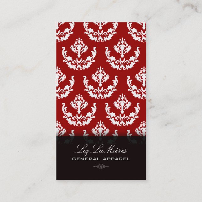 PixDezines firenze damask/diy background colour Business Card (Front)