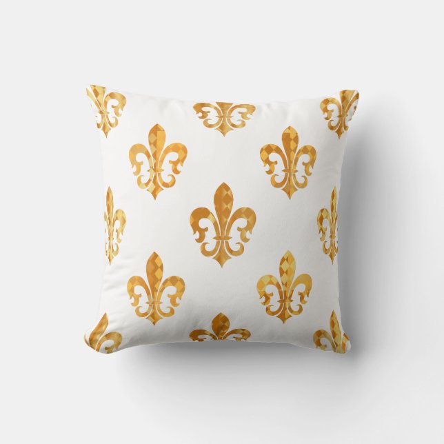 PixDezines fleur de lis/gold/black/DIYbackground Throw Pillow (Front)