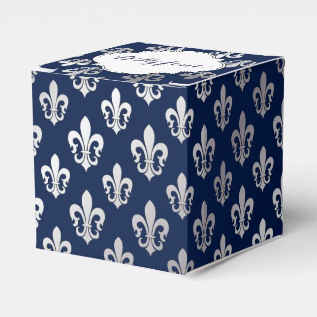 PixDezines fleur de lis silver Favor Box (Front Side)