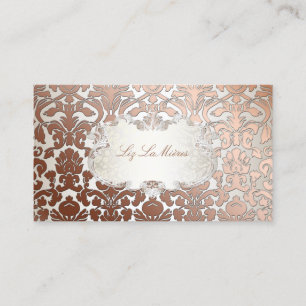 PixDezines flora damask/faux copper Business Card