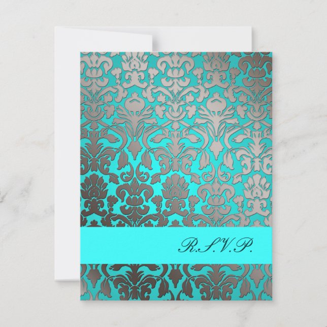 PixDezines Flora Damask, RSVP pour les invitations (Devant)