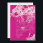 PixDezines Floral Watercolor Bat Mitzvah Invitation<br><div class="desc">PixDezines Bat Mitzvah floral digital watercolor of dark pink cherry blossoms with rose gold star of david. DIY for any event. DIY background.. our dynamic design allows you to edit all elements. Click "customize it" button to edit images, rotate and add text / monogram. To view more of our floral,...</div>