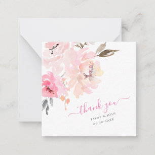 PixDezines Floral Watercolor Blush Pink Peonies Card