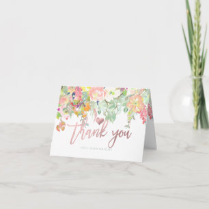 PixDezines Floral Watercolor/Photo Thank You Card