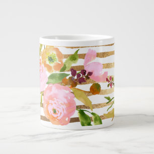 PixDezines floral/watercolor/ranunculus Large Coffee Mug