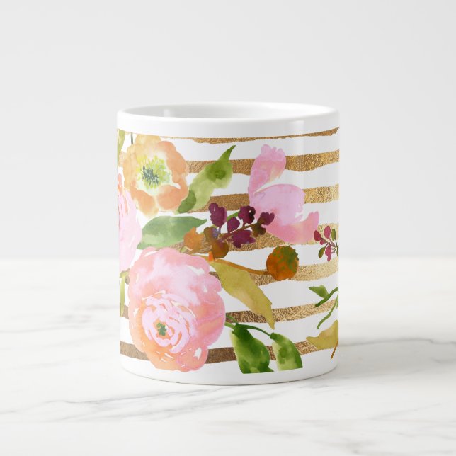 PixDezines floral/watercolor/ranunculus Large Coffee Mug (Front)