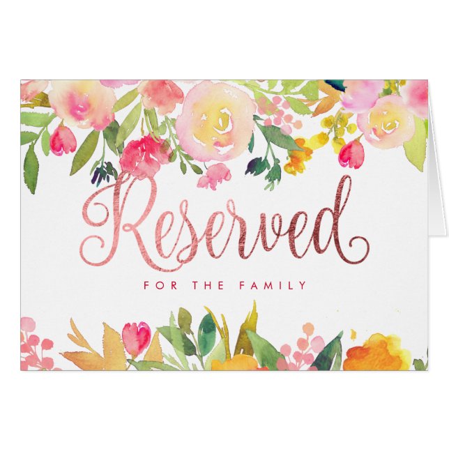 PixDezines Floral Watercolor/Reserved/Table Sign (Front Horizontal)