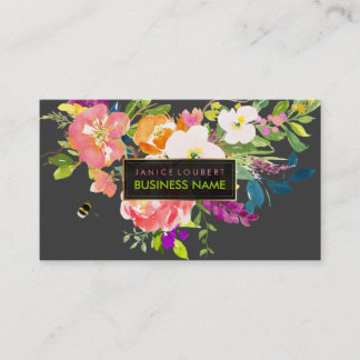 PixDezines Floral Watercolor/Spring Bouquet Business Card