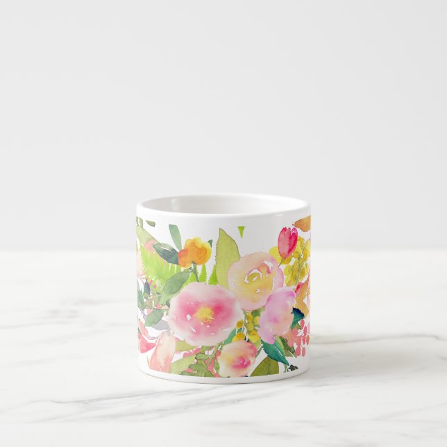 PixDezines Floral Watercolor/Spring Bouquet Espresso Cup (Front)