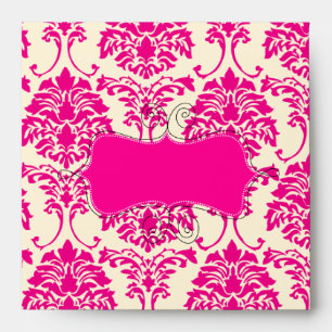 PixDezines Florentius Damask/Hot Pink + Cream Envelope