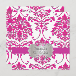 PixDezines FLORENTIUS DAMASK/HOT PINK Invitation