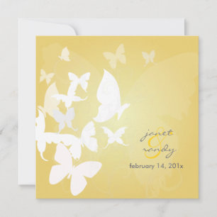 PixDezines Fluttering by... butterflies white/plum Invitation